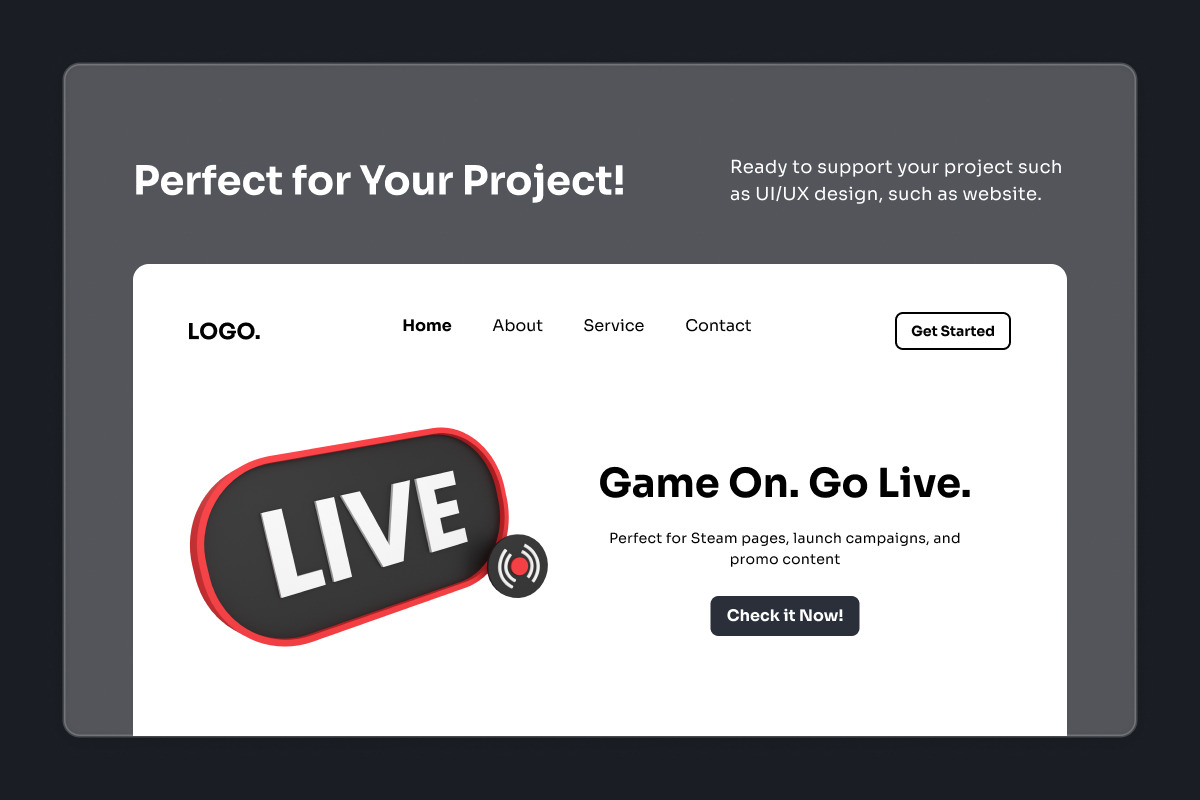 Indie Game Launch 3D Icon Kit, an Object Illustration by twinstd (Photo 5 of 6)