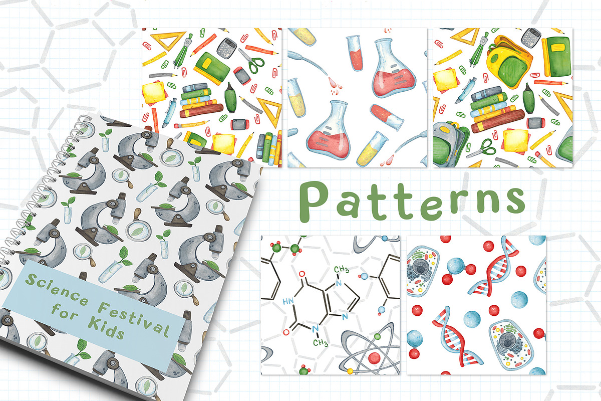 Science for kids watercolor clip art, an Object Illustration by DemiLena (Photo 15 of 18)