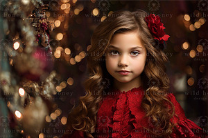 Christmas Lights Digital Backdrop, a Layer Style Add-On by Wild Honey Design Co.
