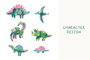 Abstract Hand Drawn Dinosaurs, an Animal Illustration by Barkova Nadya (Thumbnail 2 of 8)