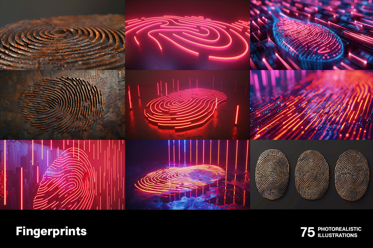 Fingerprints. 75 images, an Object Illustration by Handmadefont (Photo 11 of 15)