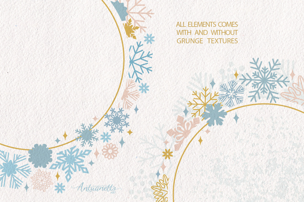 Sparkling snowflakes collection, a Seasonal Illustration by antuanetto (Photo 5 of 16)