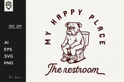 Funny Bulldog Restroom T-shirt, a Graphic by shaondesigns (Thumbnail 1 of 4)
