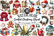 Watercolor Comfort Christmas Clipart, an Illustration by Designking (Thumbnail 1 of 5)