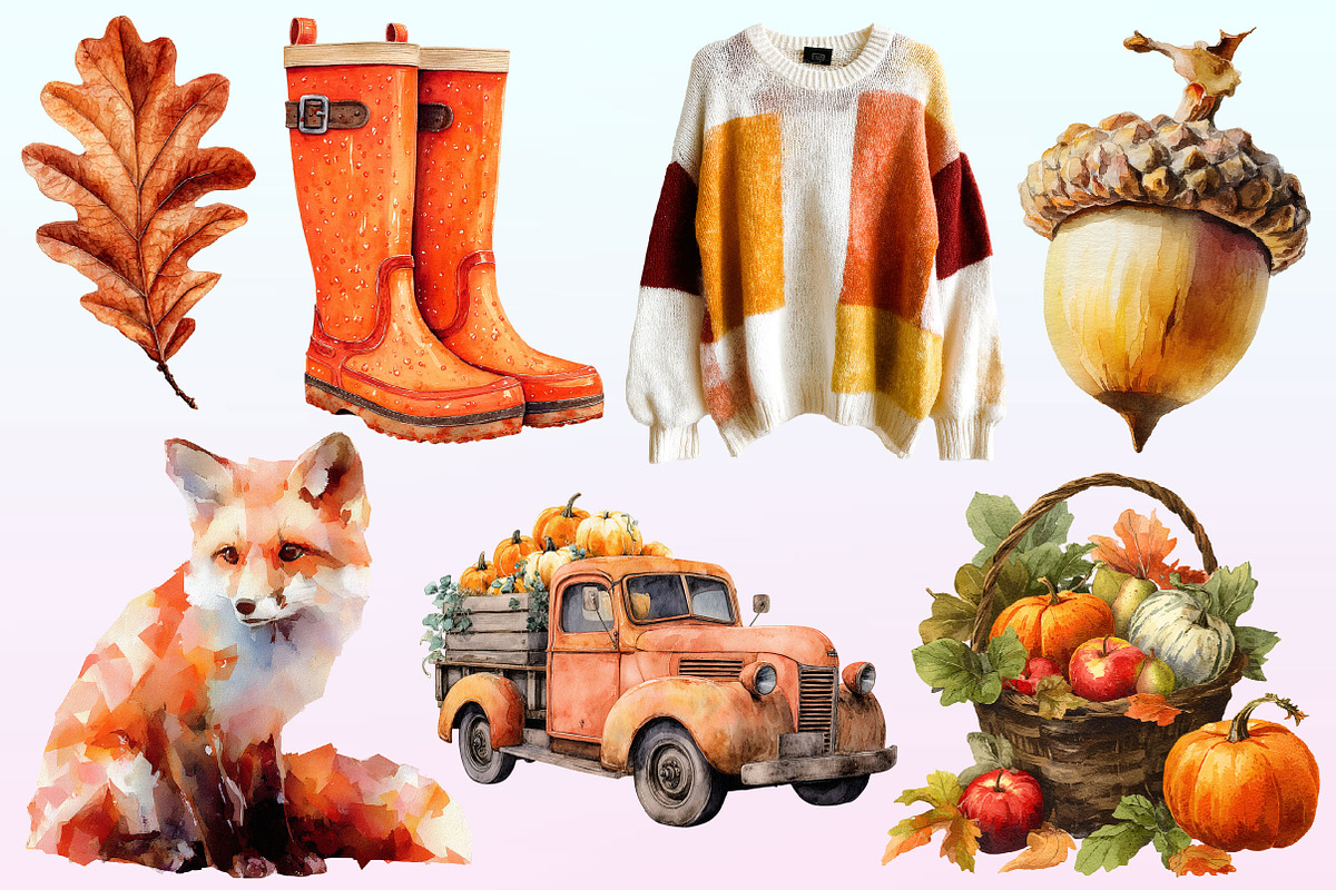 Burnt Orange Autumn Clipart, a Graphic by CitraGraphics (Photo 3 of 4)