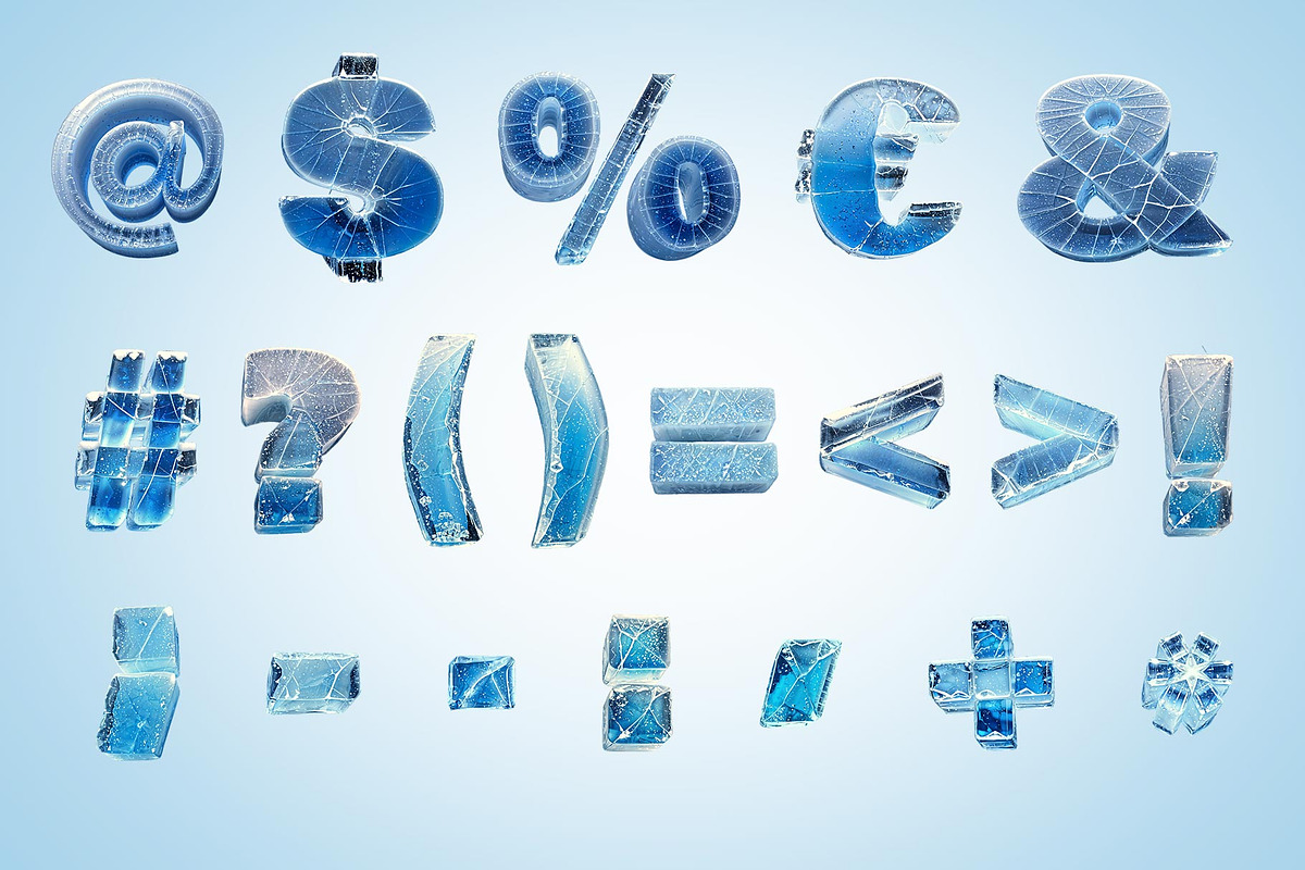 3D Frozen Ice Letters Set, an Object Graphic by Kotulsky Mockups (Photo 5 of 6)