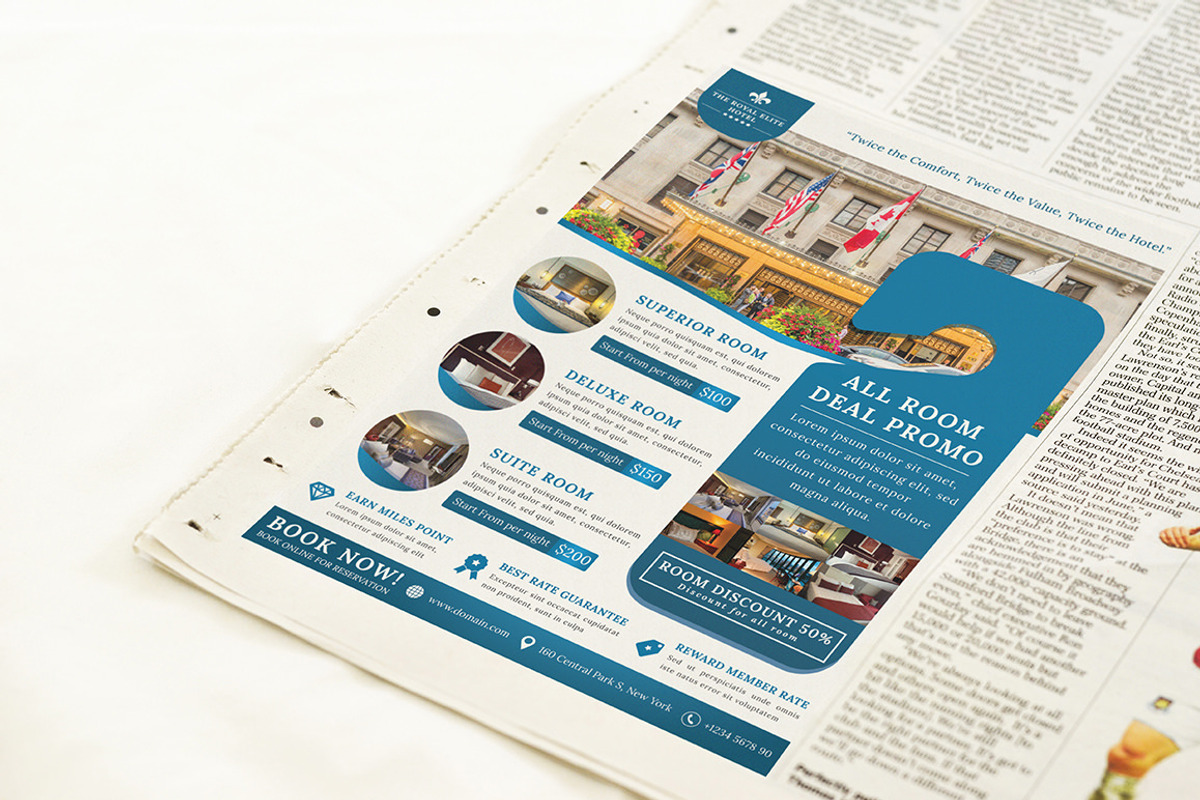 The Royal Elite Hotel Flyer Template, a Flyer Template by Affantjie Photowork (Photo 3 of 5)