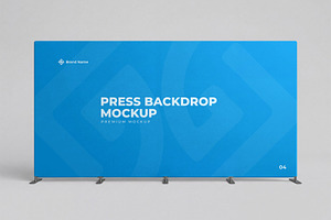 Press Backdrop Banner Mockup, an Advertising Mockup by graphypix