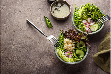 Vegan healthy green buddha bowl, a Food & Drink Photo by Yulia Furman