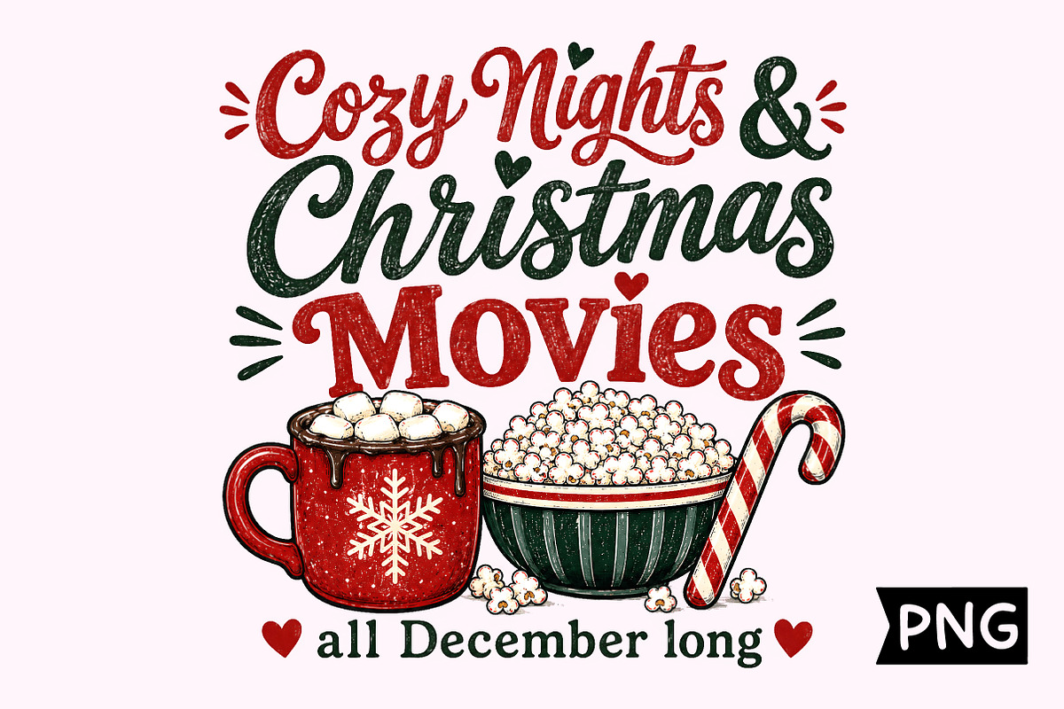 Cozy Nights & Christmas Movie Design, a Seasonal Illustration by Creative Art (Photo 1 of 3)