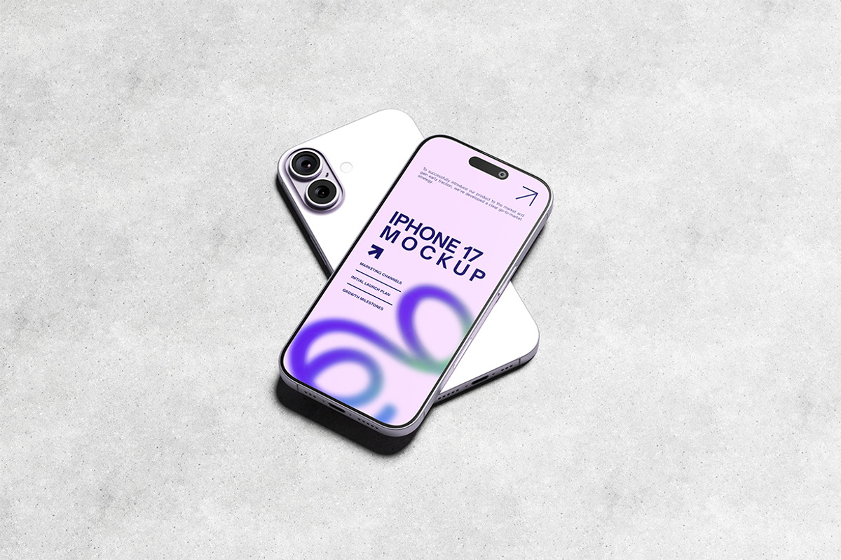 iPhone 17 Mockup, an iPhone Mockup by HanaSaka_Studio (Photo 5 of 5)