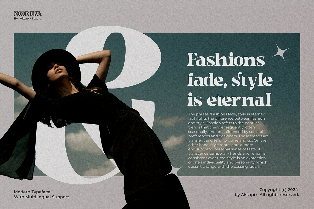Noorliza - Modern Serif Font, a Serif Font by Aksapix Studio (Photo 3 of 12)