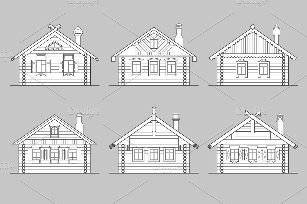 Log houses, an Object Illustration by daseugen (Photo 3 of 5)