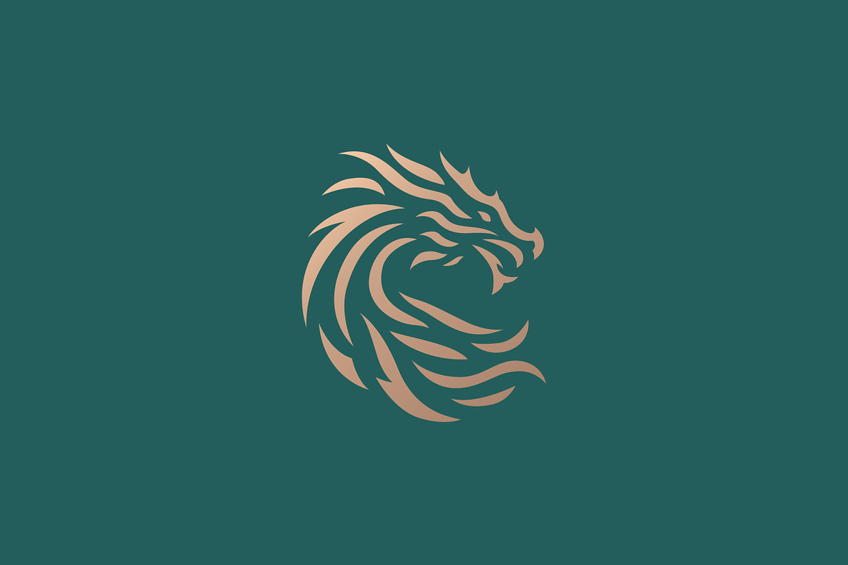 Dragon Head Logo Gold Mythology, a Branding & Logo Template by Signatoro (Photo 1 of 2)