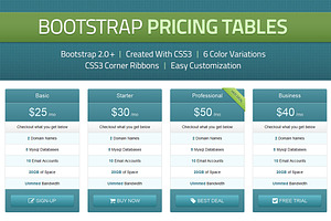 Bootstrap Pricing Tables