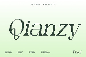 Qianzy Pixel, a Serif Font by Craft Supply Co.