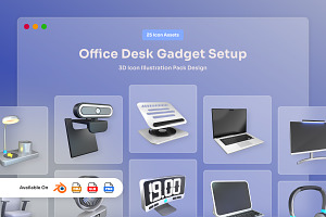 3D Icon Pack – Modern Office Tech Se, an Icon by twinstd