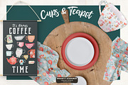 Watercolor Cups Mugs & Teapot, a Graphic by Bridgett Stahlman Design (Thumbnail 5 of 6)