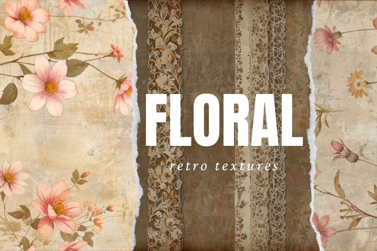 16 vintage floral textures, a Texture Illustration by pictures for you (Photo 3 of 6)