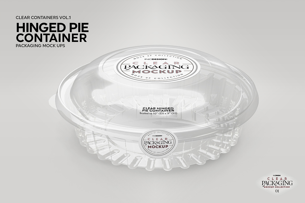 Clear Hinged Pie Container Mockup, a Cups & Container Mockup by INCDesign (Photo 7 of 8)