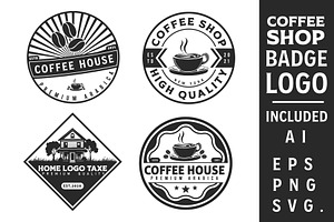 Coffee Shop Logo, Badge and Label., a Branding & Logo Template by Billah Hub