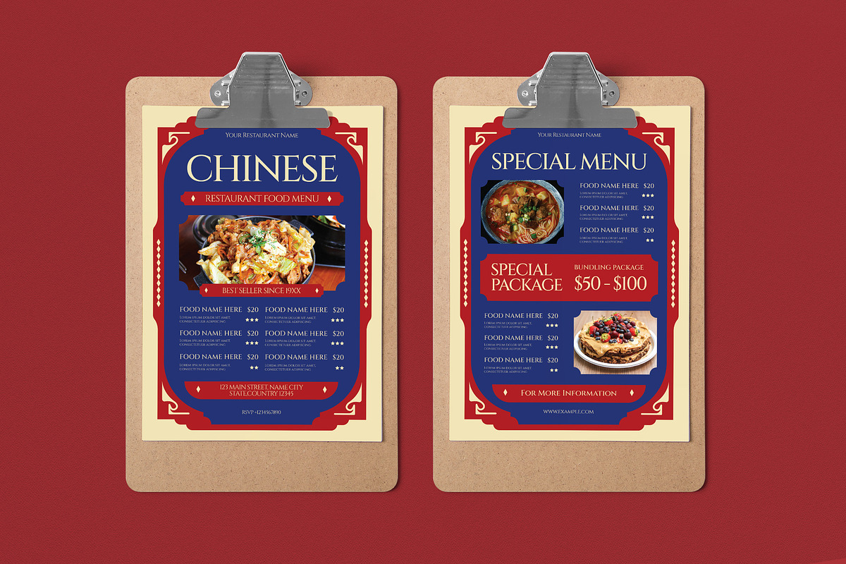 Chinese Restaurant Food Menu
