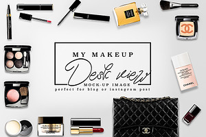 luxury brand makeup desk mockup