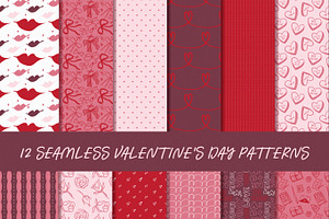 12 Seamless Valentine's Patterns