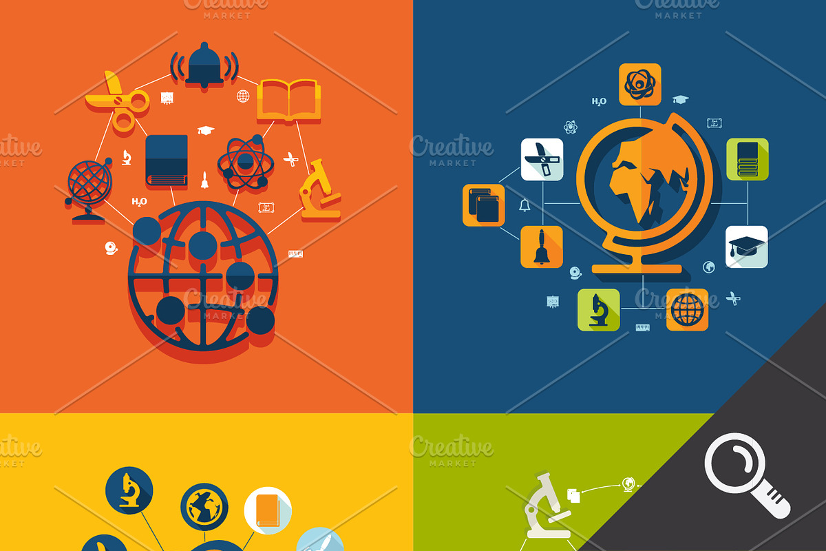 44 EDUCATION FLAT infographics, a Presentation Template by Palau (Photo 3 of 5)