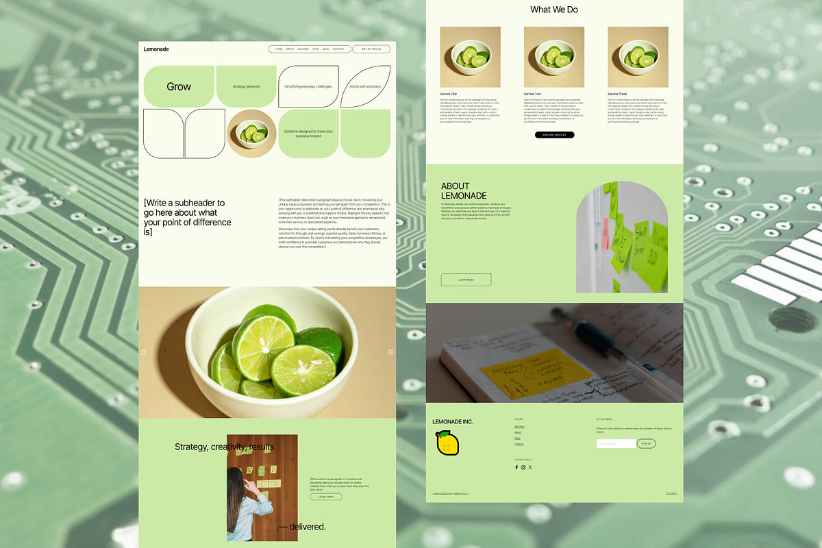 Lemonade - Squarespace Template preview 3