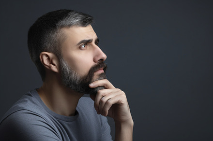 Thinking senior man, a Person Photo by RamsaGraphi