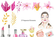 Watercolor Beauty Clipart, Make Up, an Illustration by DreamsClipArt (Thumbnail 3 of 5)