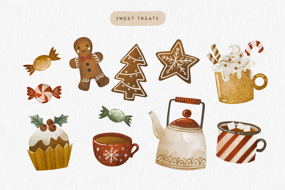 Cozy Winter Watercolor Graphics, an Illustration by Point and Poem (Photo 3 of 6)