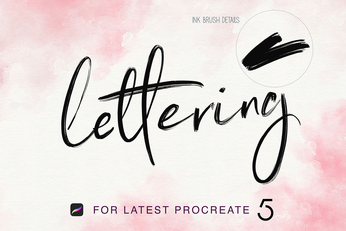 Procreate 5 Lettering Brushes, a Brush Add-On by RadekBroz (Photo 8 of 10)