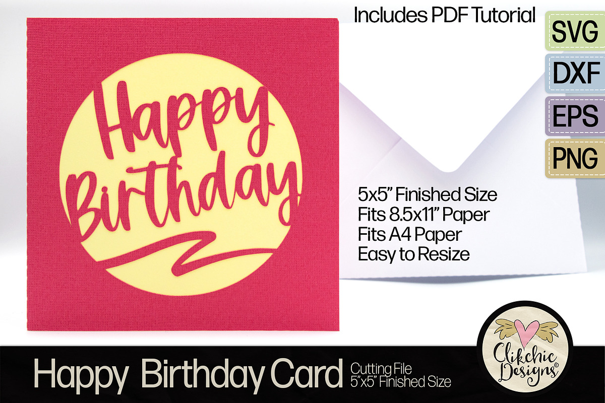 Happy Birthday SVG Cutting File, a Card Template by Clikchic Designs (Photo 4 of 6)