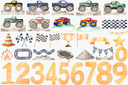 Watercolor Monster Truck Clipart Set, a Transportation Illustration by CropUp Creative (Thumbnail 3 of 5)