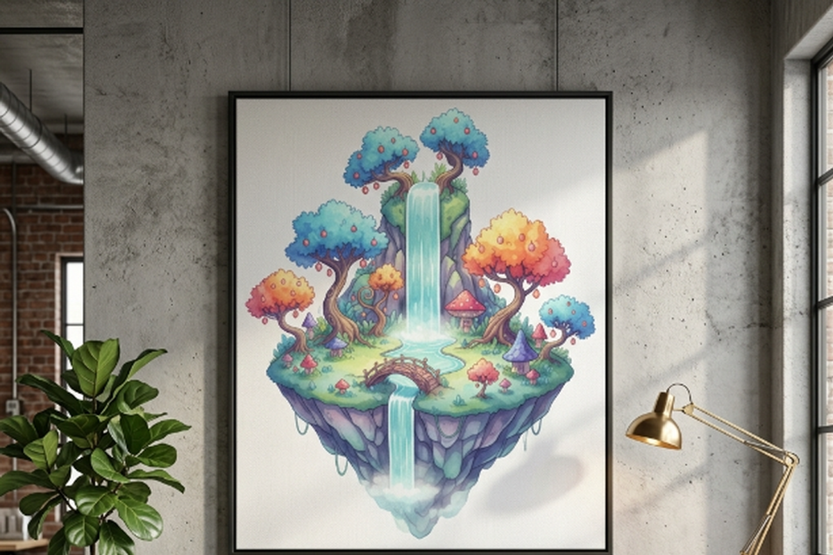 Fantasy Floating Island Art, a Shirt Mockup by Vector Stall (Photo 14 of 15)