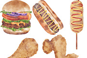 Watercolor Fast Food Clipart, a Food Illustration by ArtbyHien (Thumbnail 3 of 5)