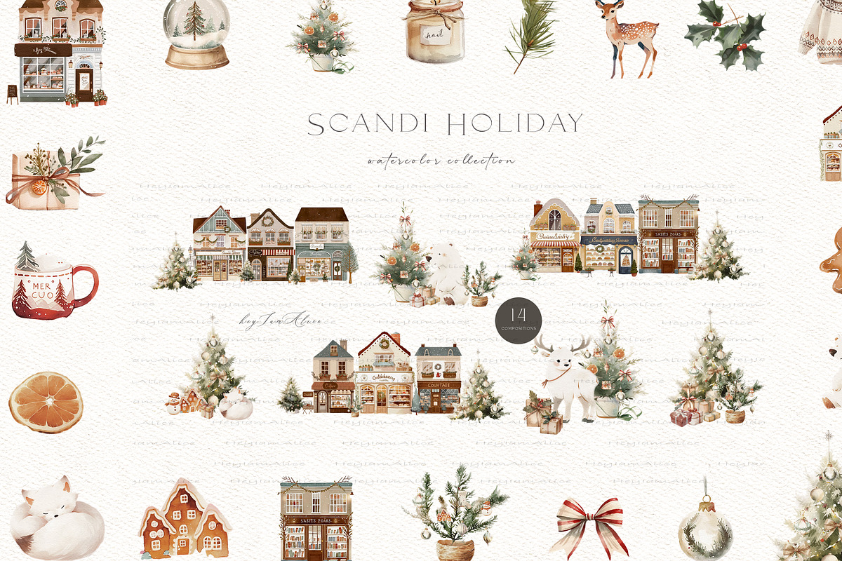 Scandinavian Christmas Holiday, a Seasonal Illustration by heyiamalice (Photo 3 of 15)