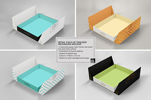 Fold Up Retail Thin Box Mockup