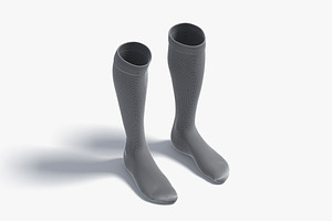 White Knee High Socks 3D Model