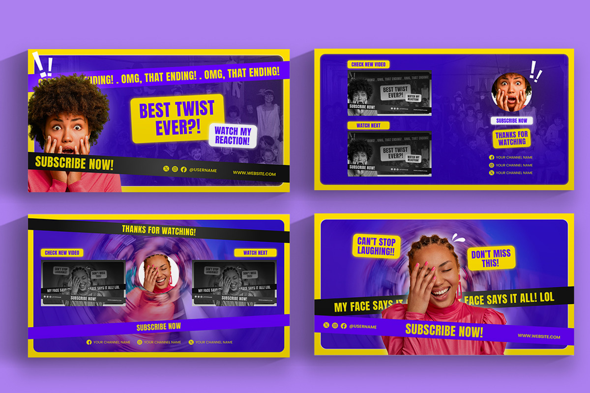Movie Reaction Youtube & Canva, a Social Media Template by Attype (Photo 4 of 5)