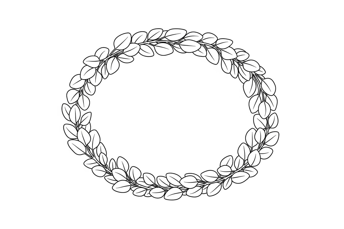 Botanical Oval Wreath Frame Bundle, an Illustration by Designer_Momina (Photo 22 of 51)