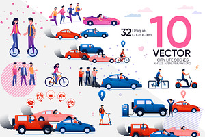 City Life Vector Scenes