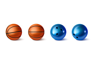 Basketball and bowling balls set, an Object Illustration by art PVP - market