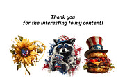 Watercolor USA Patriotic Clipart Set, a Seasonal Illustration by InkyQueenArt (Thumbnail 5 of 5)