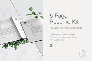 Resume And Cover Letter - 5 Pages