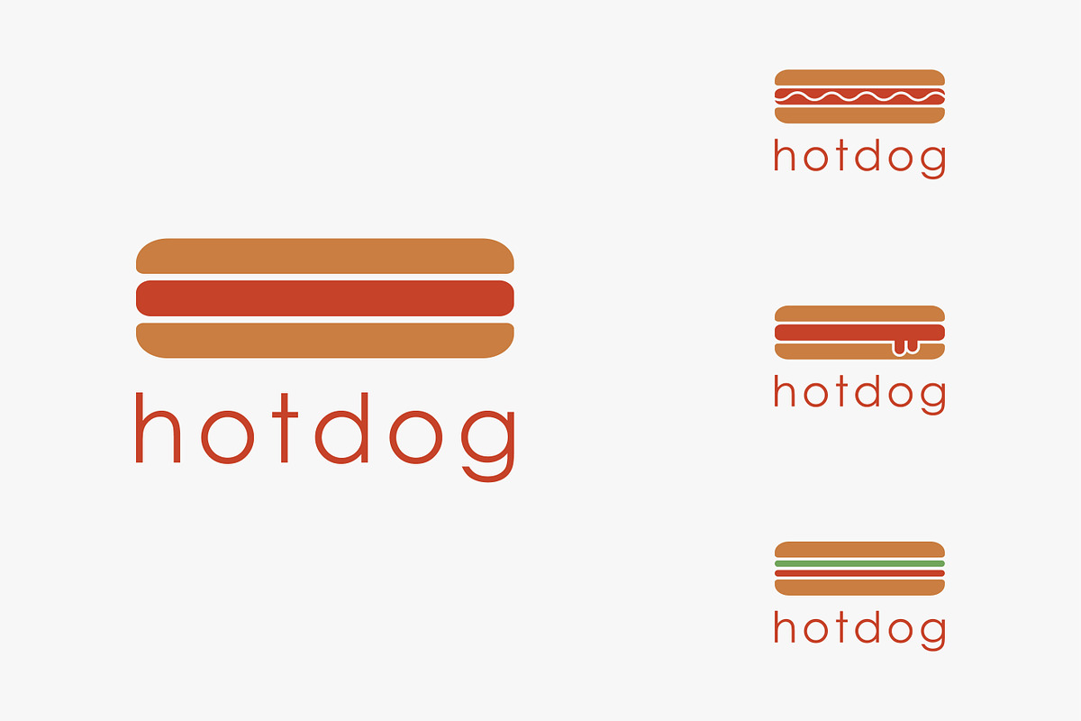 Set Abstract minimalist Hotdog logo, a Branding & Logo Template by DOMHOUZE