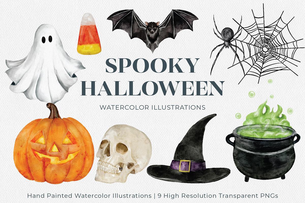 Halloween Watercolor Illustrations, an Illustration by Jeanette Pidi Design (Photo 1 of 5)