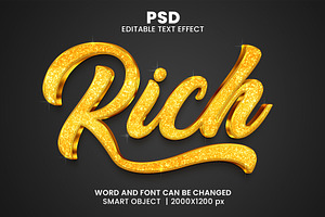 Rich Luxury 3d Text Effect Style, a Layer Style Add-On by bdrobin